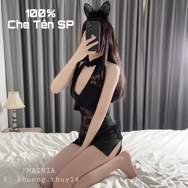 [Cao Cấp Loại 1] Đầm Ngủ Váy Ngủ Sườn Xám Thun Cao Cấp Phối Ren Phong Cách Trung Hoa Quyến Rũ Sexy Gợi Cảm Mainia Shop