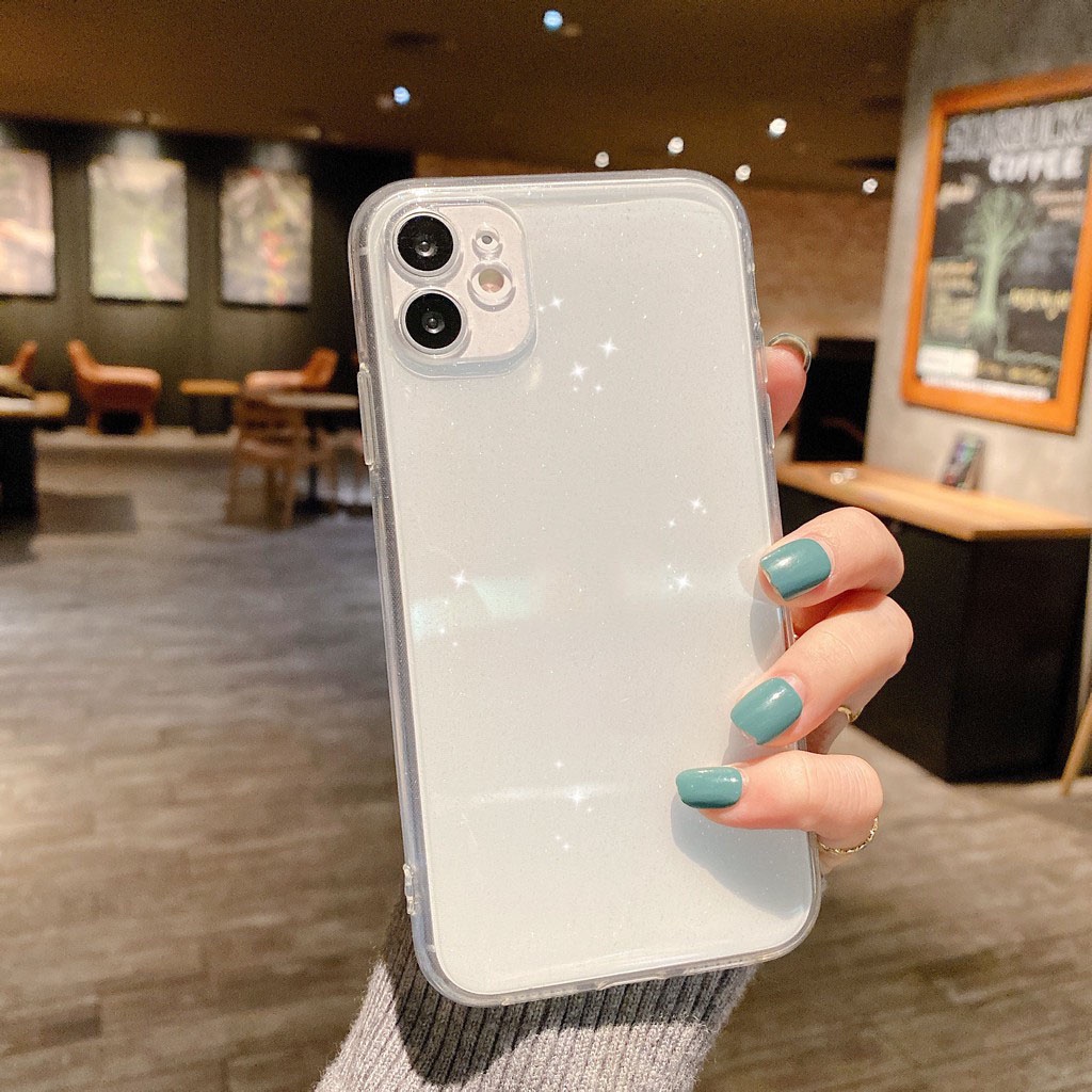 Ốp Điện Thoại TPU Mềm Trong Suốt Họa Tiết Ngôi Sao Lấp Lánh Cho iPhone 11 pro MAX 7 8 6S Plus X XR XS MAX