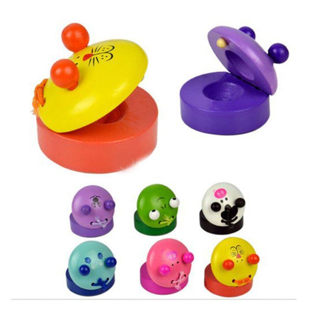 NICKOLAS Nhạc Cụ Castanet Bằng Gỗ Hoạ Tiết Hoạt Hình Cho Bé