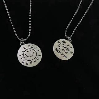 Vòng cổ Mặt Hình Tròn Khắc Chữ You Are My Sunshine My Only Sunshine