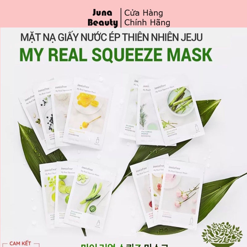 COMBO 10Vị Mặt Nạ Innisfree dưỡng trắng,Cấp Ẩm,Thải Độc