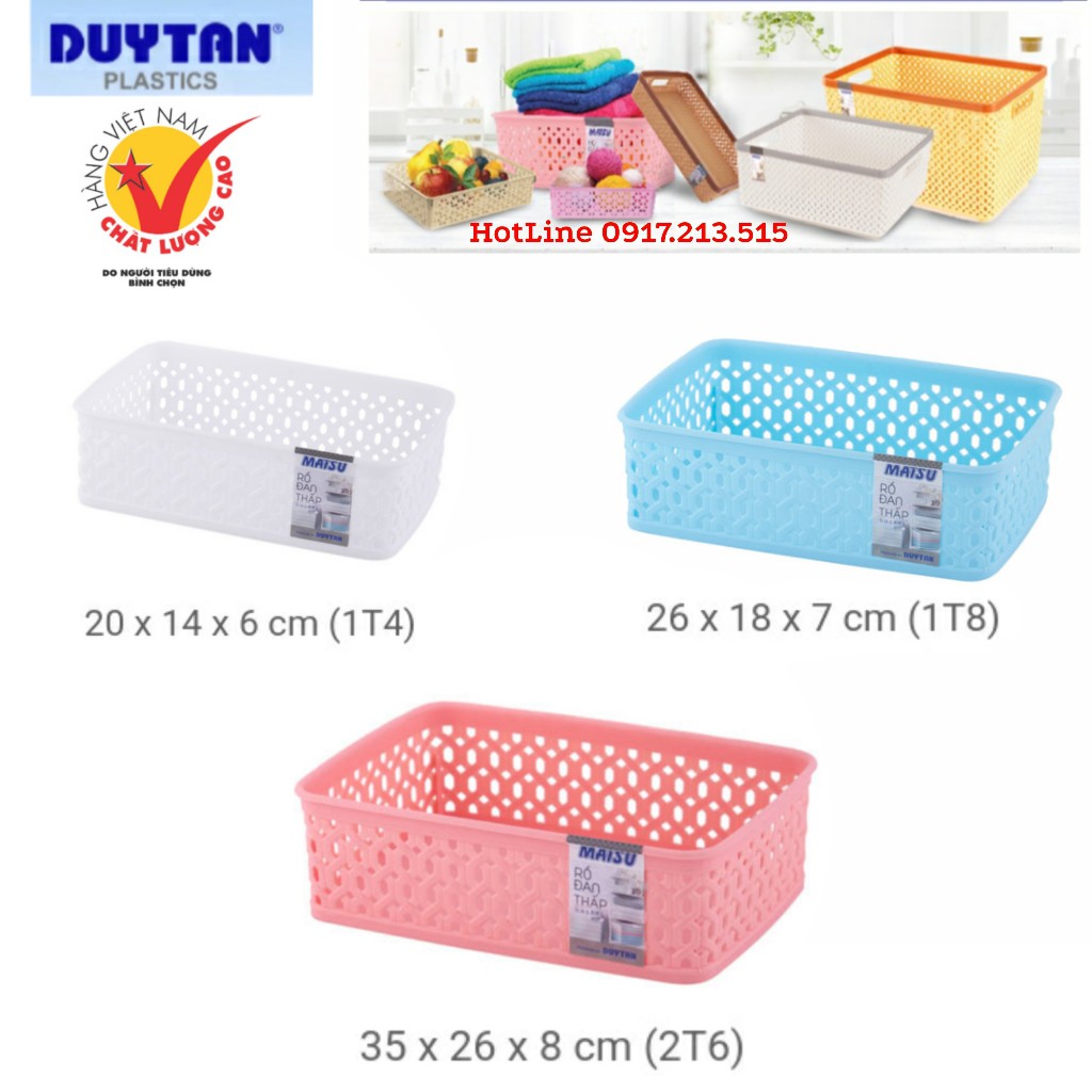 RỔ ĐAN THẤP NHỰA DUY TÂN - ĐỦ SIZE (1T4, 1T8, 2T6)