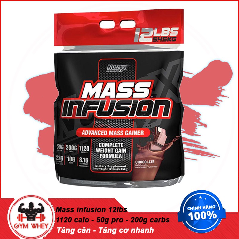 [Freeship] Sữa Dinh Dưỡng Tăng cân Nhanh Nutrex Research Mass Infusion 12 lbs (5.4kg) - Authentic 100%