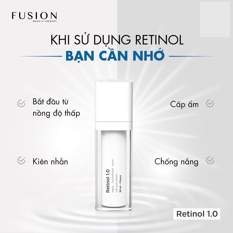 [Hàng Chính Hãng] Kem chống lão hoá mờ nám, tàn nhang Fusion Retinol 1.0 Meso Therapy 30ml