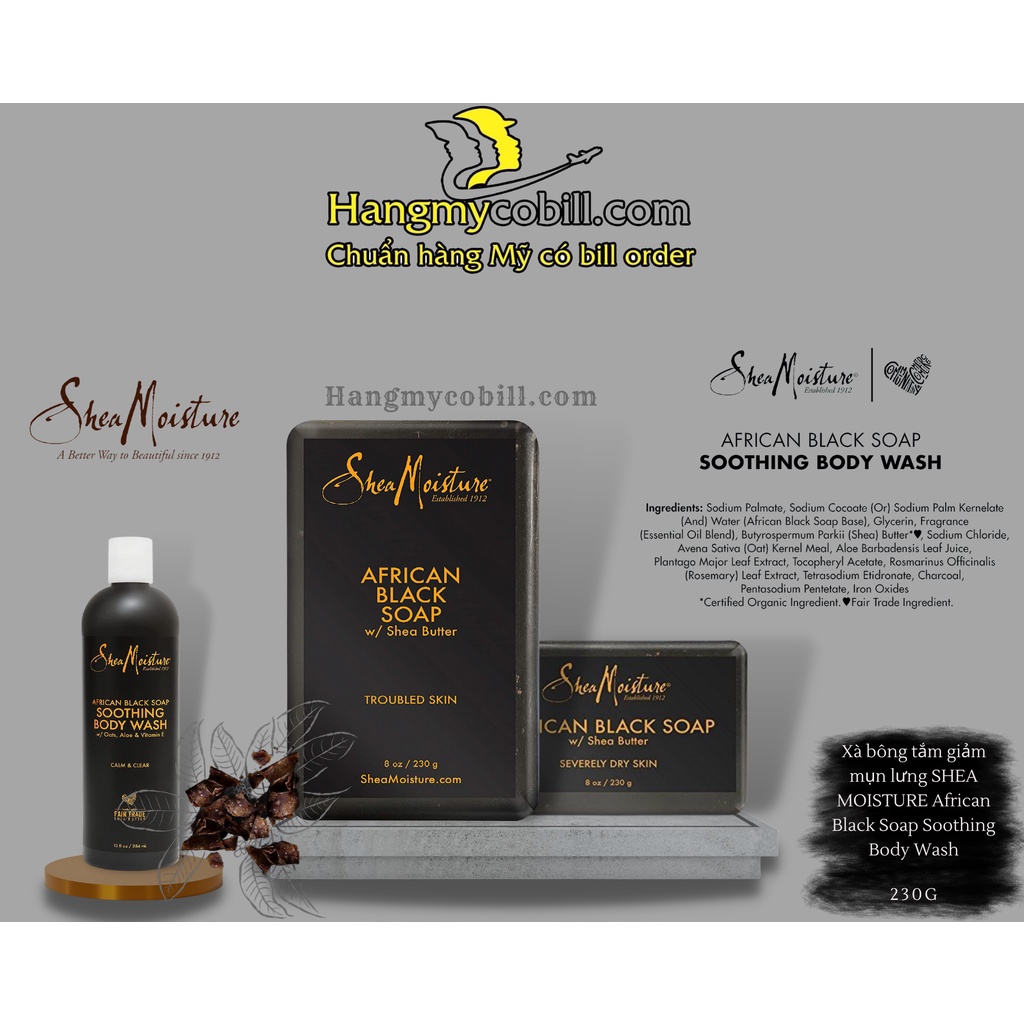 (có bill nhập)XÀ PHÒNG ĐEN SHEA MOISTURE AFRICAN BLACK SOAP