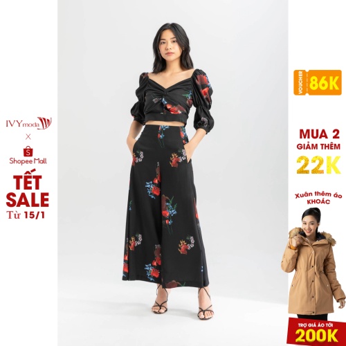 Áo croptop xoắn ngực nữ IVY moda MS 16M6417