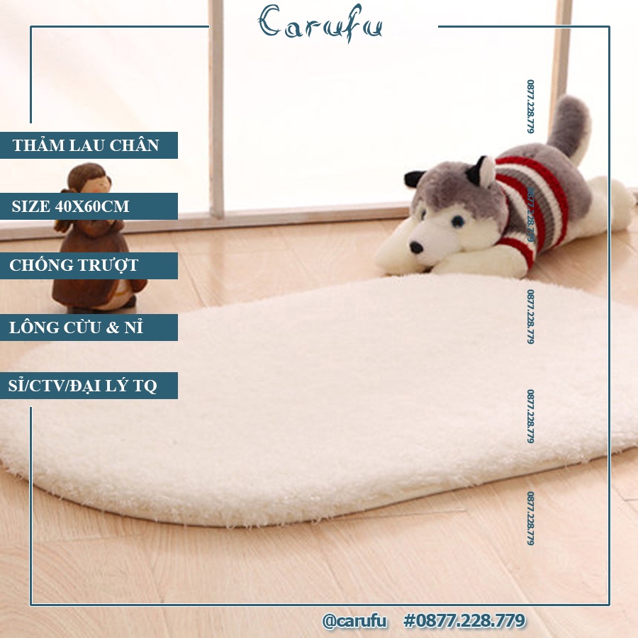 Thảm chùi chân chống trượt thấm nước giá rẻ lớn 40x60cm | Lông cừu cao cấp | Nỉ bền bỉ