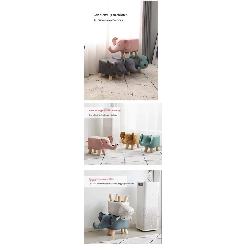 Ghế Đẩu Nhỏ Bằng Gỗ Trơn Hình Động Vật Hoạt Hình Cho Trẻ Em