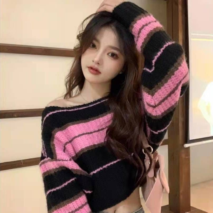 Áo Sweater Dệt Kim Dáng Rộng Thiết Kế Mới Thời Trang Dành Cho Mùa Thu