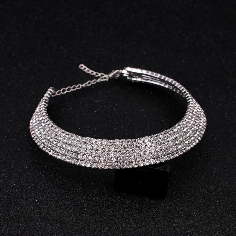 Bộ trang sức nữ bản lớn đính đá tinh thể cao cấp