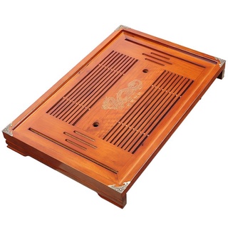 KHAY GỖ ẤM CHÉN MÀU NÂU ĐỎ