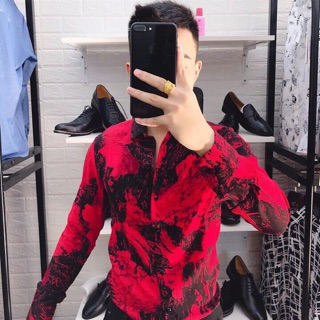 Áo sơ mi loang ERICATINO màu đỏ chất đẹp (KÈM ẢNH THẬT)