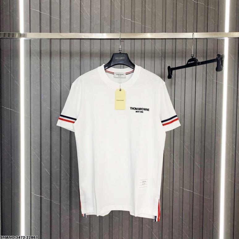 Áo Thun Nam Thom Viền Trắng Đỏ Siêu Hot - Áo Phông Nam Thom Chữ Trước Ngực Siêu Đẹp