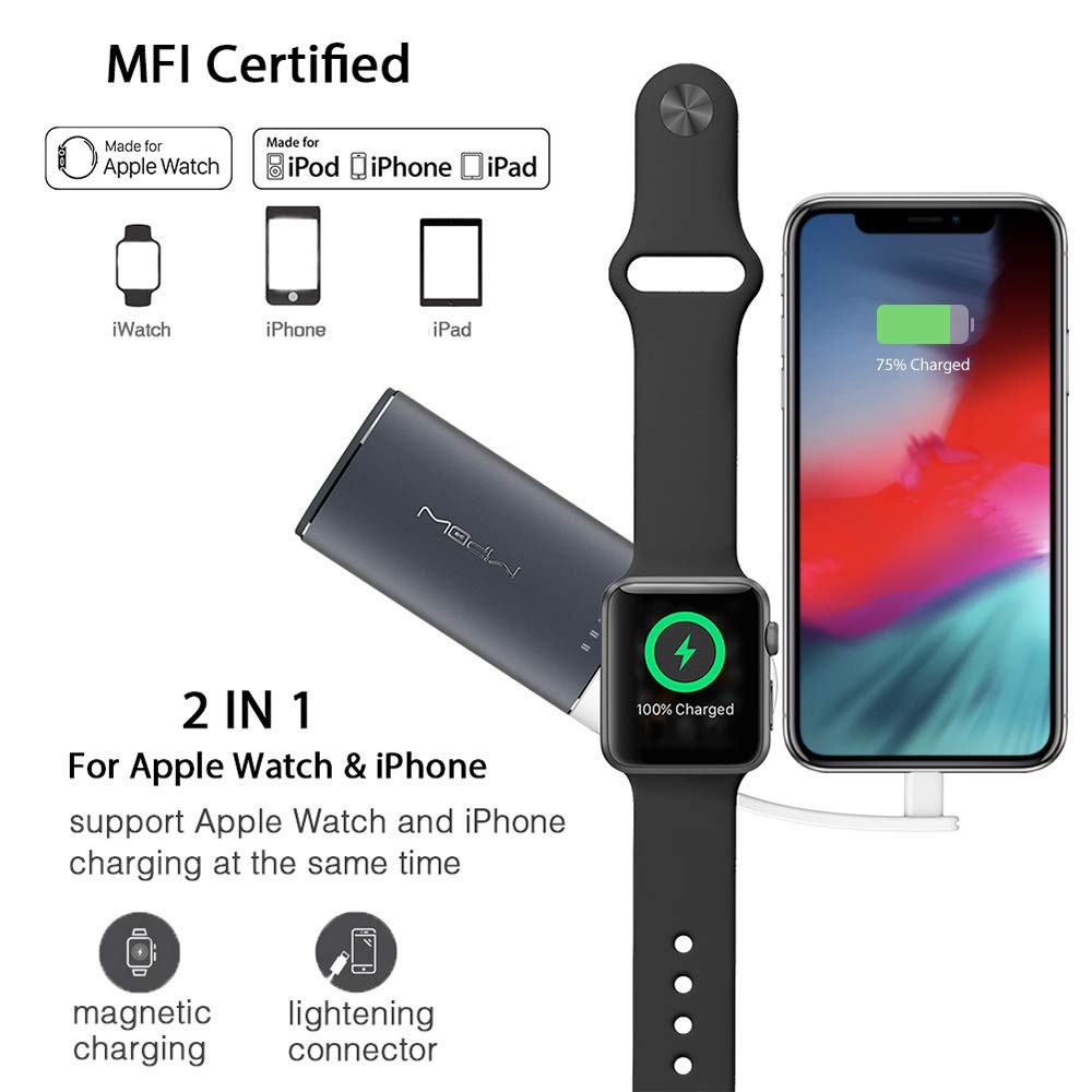 Pin sạc dự phòng Không Dây MIPOW SPL11W2–S POWER TUBE 5000 W2 - Made for Apple Watch/ iPhone/ AirPods