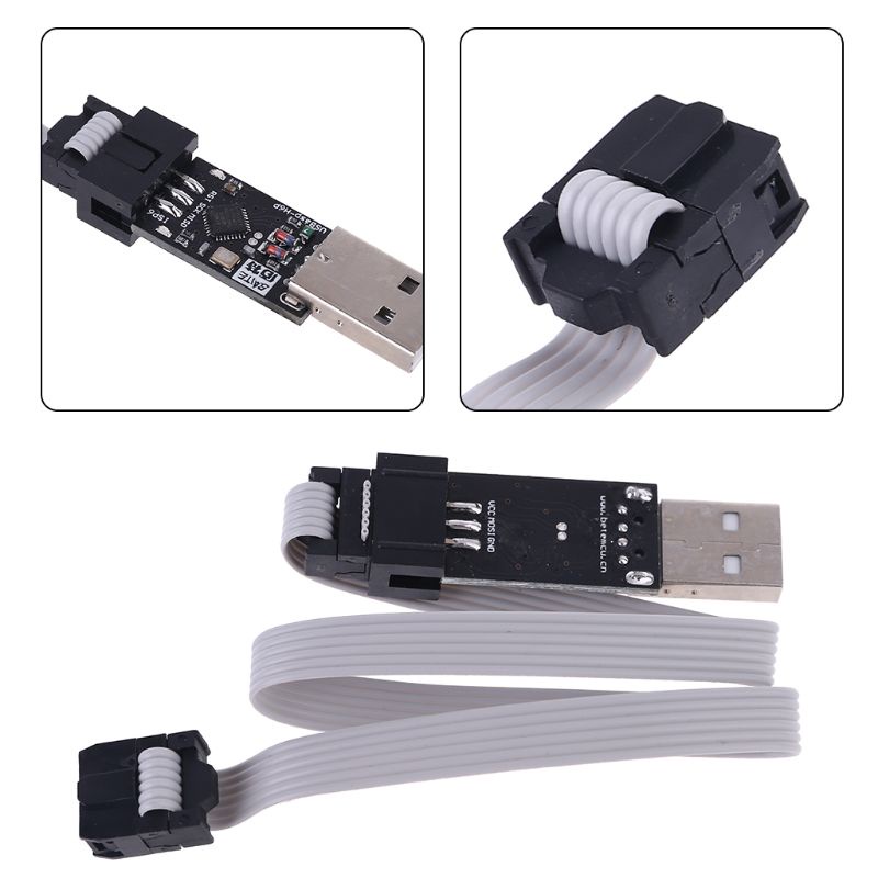 Bộ Lập Trình USB Hỗ Trợ Win7 64Bit 5V AVR ISP ATMEGA8 ATMEGA128 + Dây 6PIN