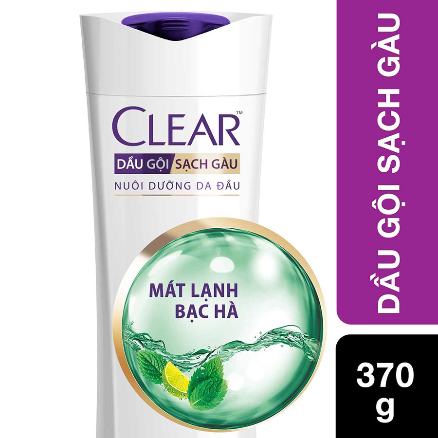 Dầu gội sạch gàu Clear mát lạnh bạc hà 370g ( Hàng công ty)