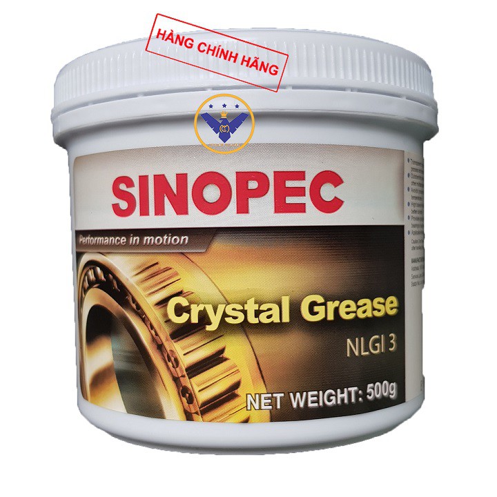 COMBO 2 Mỡ bò bôi trơn chịu nhiệt Sinopec Crystal Grease NLGI 3 - 500g