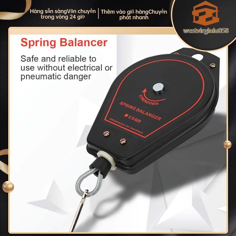 Hot DealsNew Spring Balancer Retractable Tool Holder Hanger Capacity 0.6~2.0kg ES620Spot ExpressWestvirginia058
