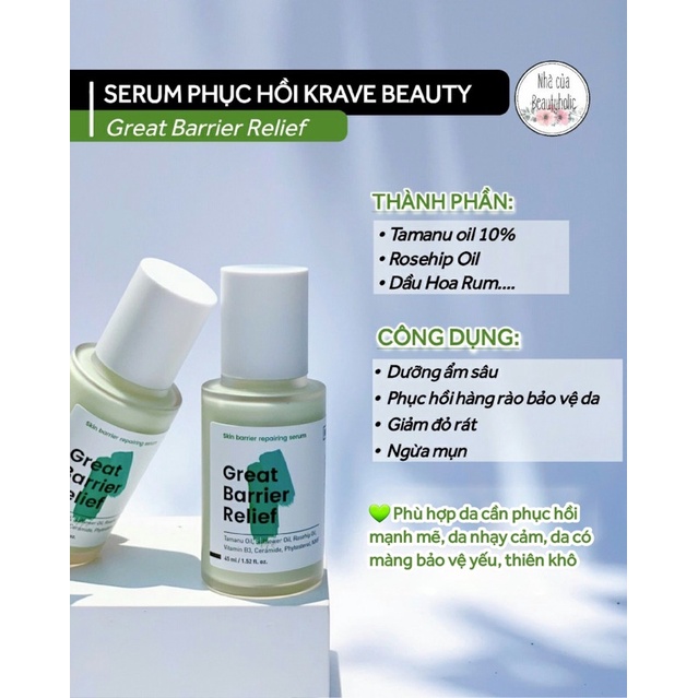 Tinh chất phục hồi da KRAVE BEAUTY GREAT BARRIER RELIEF