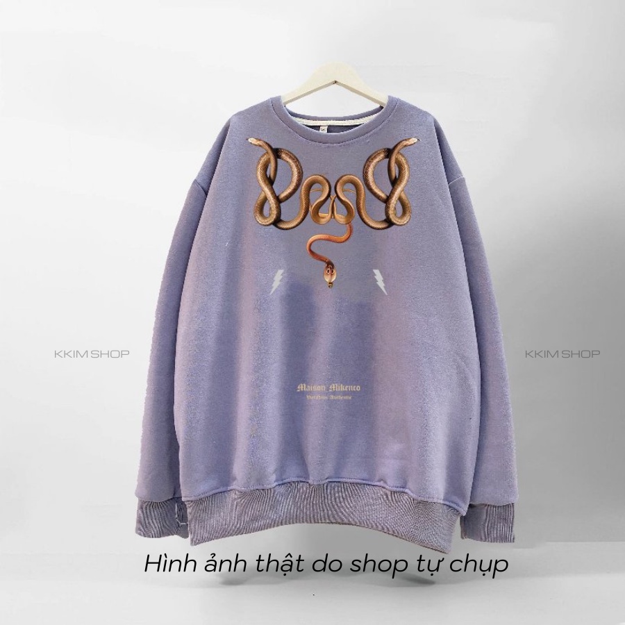 Áo Nỉ SWEATER MIKENCO Cobra Họa Tiết Rắn, Áo Nỉ Dài Tay Form Rộng Oversize Unisex Nam Nữ, Chất Nỉ dày dặn cao cấp