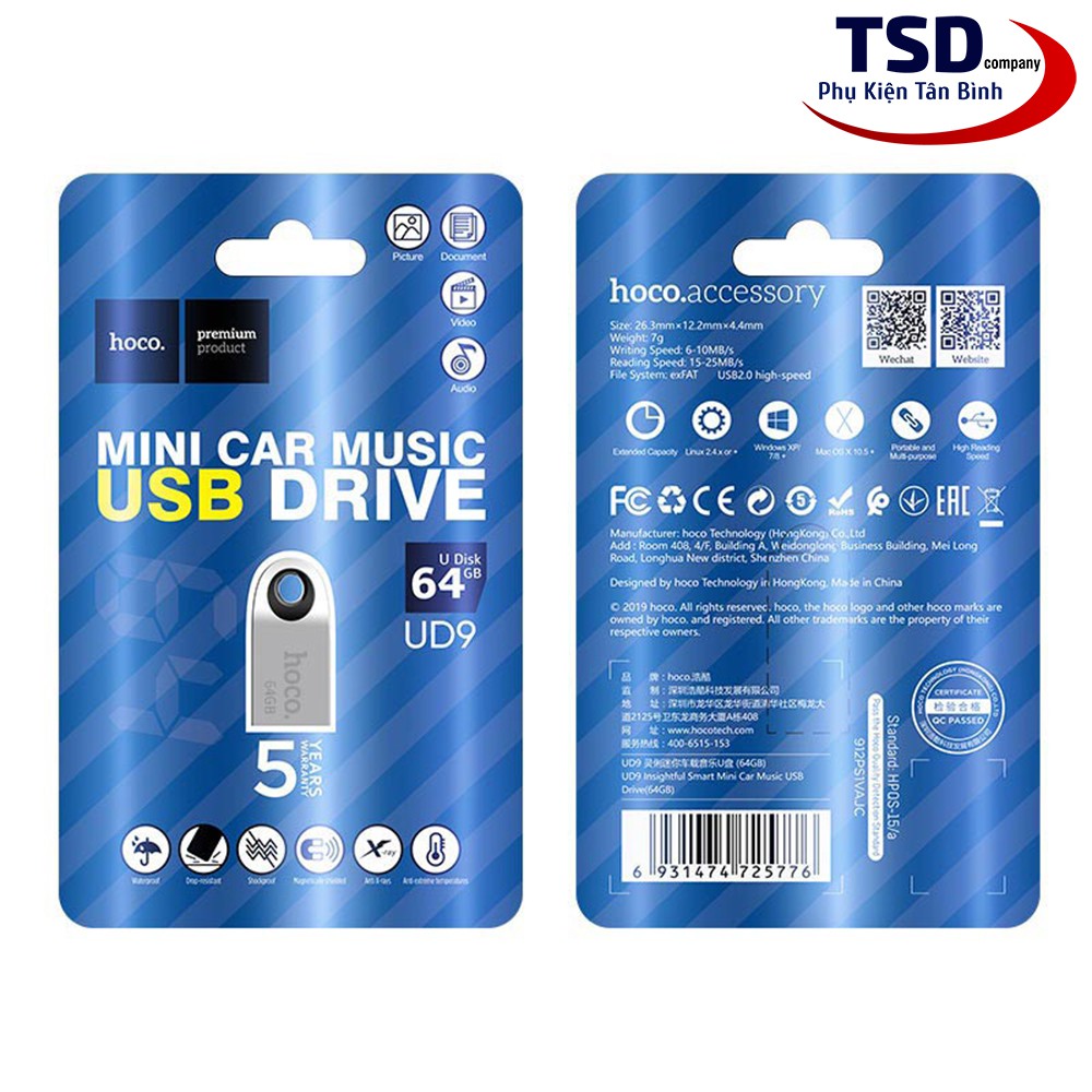 USB HOCO 64GB UD9 Chính Hãng