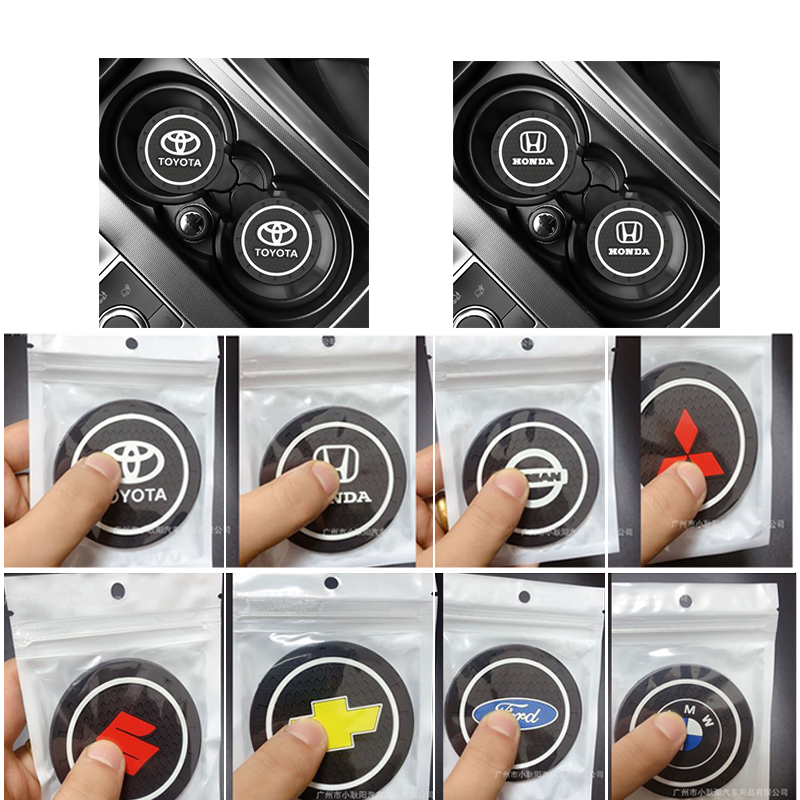 Bộ 2 miếng cao su silica gel lót cốc nước chống trượt cho Toyota Honda Nissan Mazda Mitsubishi