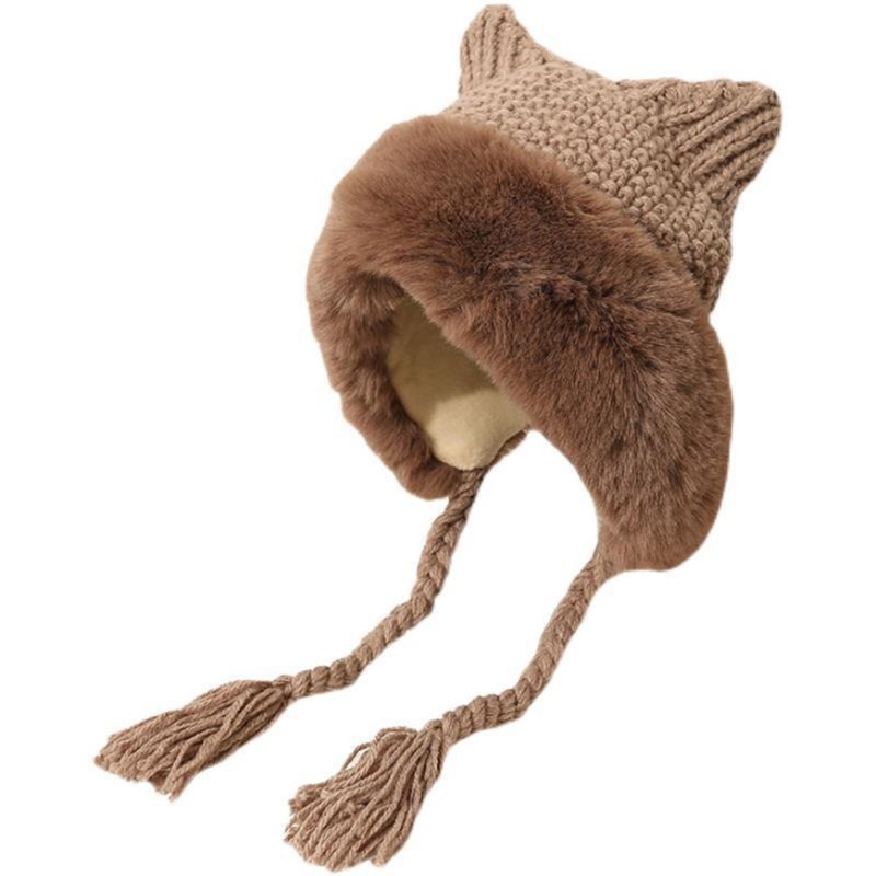 Mũ Bomber Tai Mèo Lông Xù Giữ Ấm Dành Cho Lễ Hội Hol