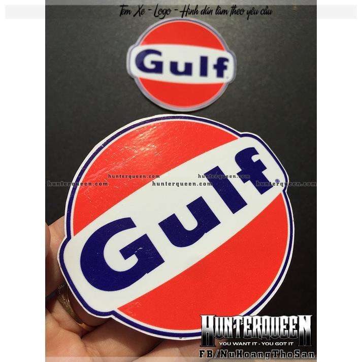 Logo Gulf . Decal hình dán sticker xe gắn máy. Chống nước, không bay màu