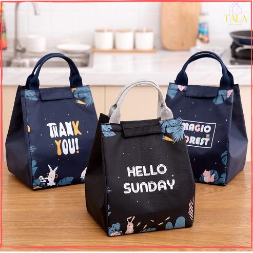 Túi giữ nhiệt đựng hộp cơm chống nước có quai xách tiện dụng (Giao màu ngẫu nhiên)