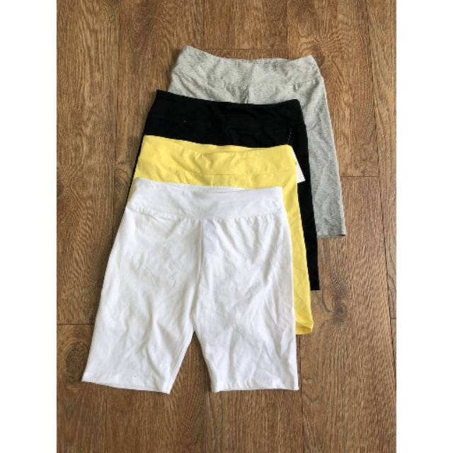 Quần F21 High-Rise Biker Shorts - Áo F21 Cotton-Blend Cropped Tank Top