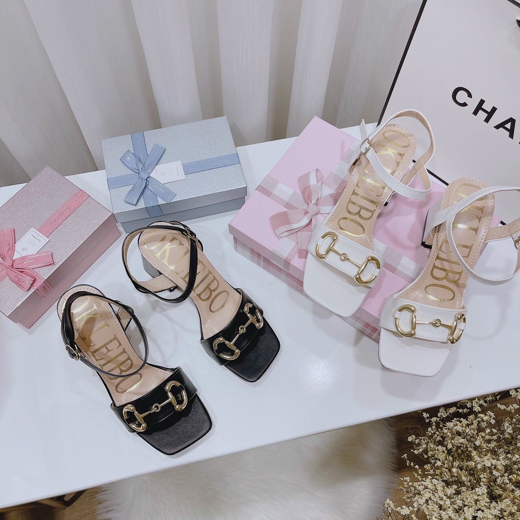 GIÀY SANDANL NỮ PHỐI KHÓA NGANG GÓT 5CM MẪU MỚI XINH XẮN MÃ 154