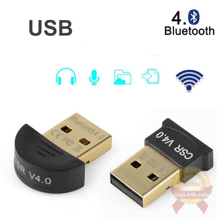 USB Bluetooth CSR 4.0 cho máy tính PC Laptop kết nối điện thoại tai nghe loa