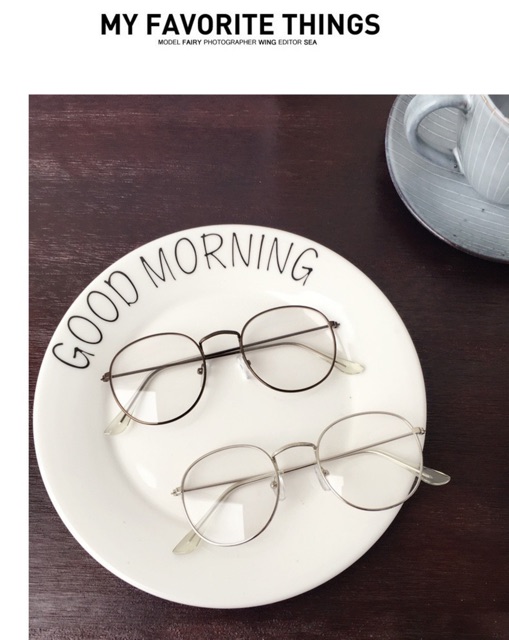 👓 Gọng kính giả cận kim loại dáng tròn méo vintage kèm tròng | BigBuy360 - bigbuy360.vn