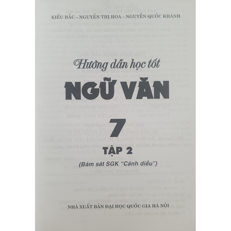 Sách - Hướng dẫn học tốt Ngữ Văn 7 tập 2 (Bám sát SGK Cánh Diều)