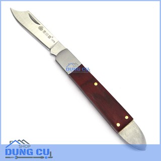 Dao ghép cây SAKAGAWA dạng gấp thép SK-5 Nhật Bản cán ốp gỗ