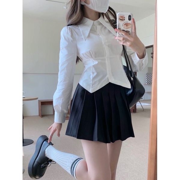 ÁO SƠ MI  CỔ NHỌN