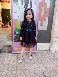 Combo 2 đầm trái tim dài tay cho bé.