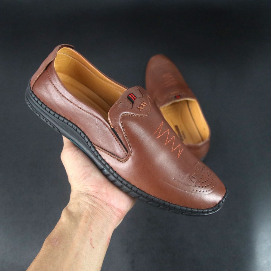 Giày lười nam da bò thật 100% chất lượng cao TS653
