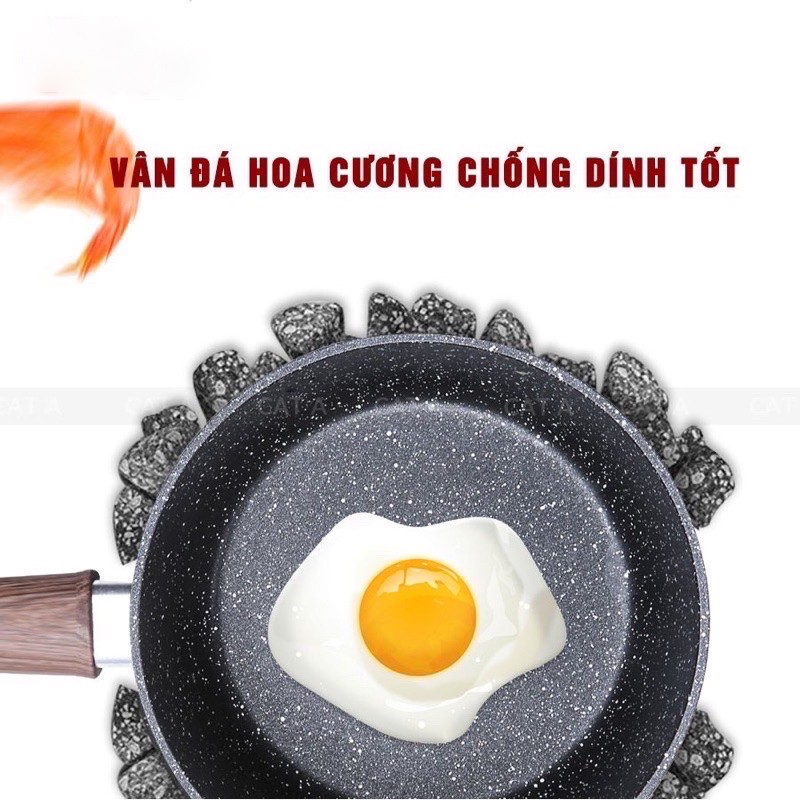 Nồi khuấy bột cho trẻ ăn dặm vân đá chống dính cấp 16-18cm - Tiện lợi - Đa năng - Phù hợp với mọi gia đình