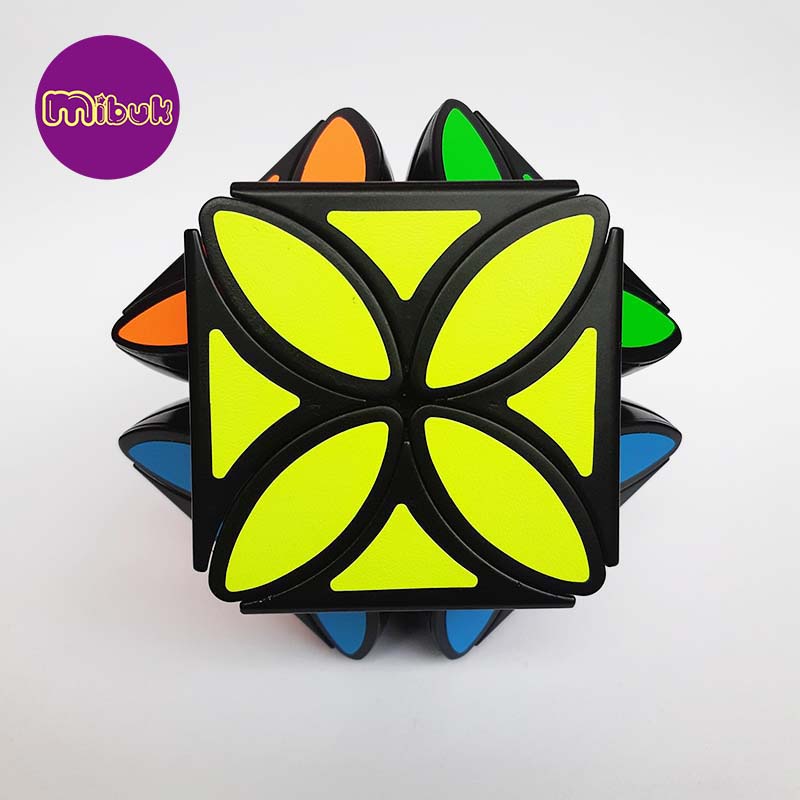 Rubik biến thể cỏ 4 lá Four Leaf, Rubik Clover viền đen/ stickerless Ju Xing Toys