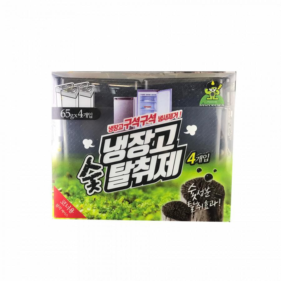 Hộp khử mùi tủ lạnh than hoạt tính khử mùi hải sản ngăn vi khuẩn dạng gel Sandokkaebi, Hàn Quốc 65g - Hộp 4 Lọ