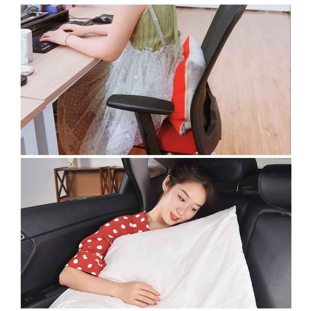 Gối tựa lưng logo hãng xe, gối ôm kiêm chăn mỏng đa năng 3 trong 1