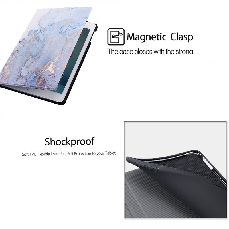 Bao Da Máy Tính Bảng PU Mẫu Cẩm Thạch Cho Samsung Galaxy Tab S8 S7 FE Plus 12.4 SM-X700 X800 T735 Galaxy Tab S7 11inch T870 T875 2022 Ốp