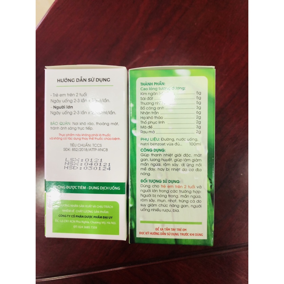 SIRO MÁT GAN GIẢI ĐỘC hộp 4 vỉ x 5 ống nhựa  - Bổ gan, thanh nhiệt, tăng cường chức năng gan