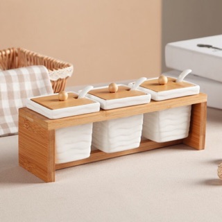 Set 3 hũ gia vị vuông
