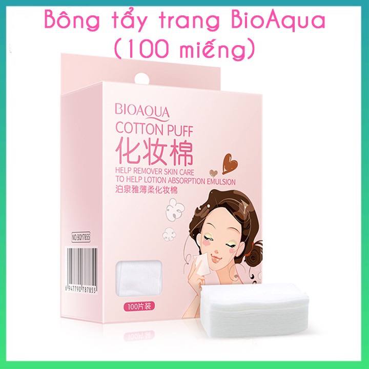 Bông tẩy trang Bioaqua 100% cotton không gây kích ứng chà sát da mềm mịn giảm thiểu tình trạng xơ bông Winkbeauty