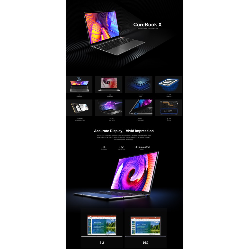 Laptop Chuwi Corebook X Ram 16GB ổ cứng 256GB SSD | BigBuy360 - bigbuy360.vn