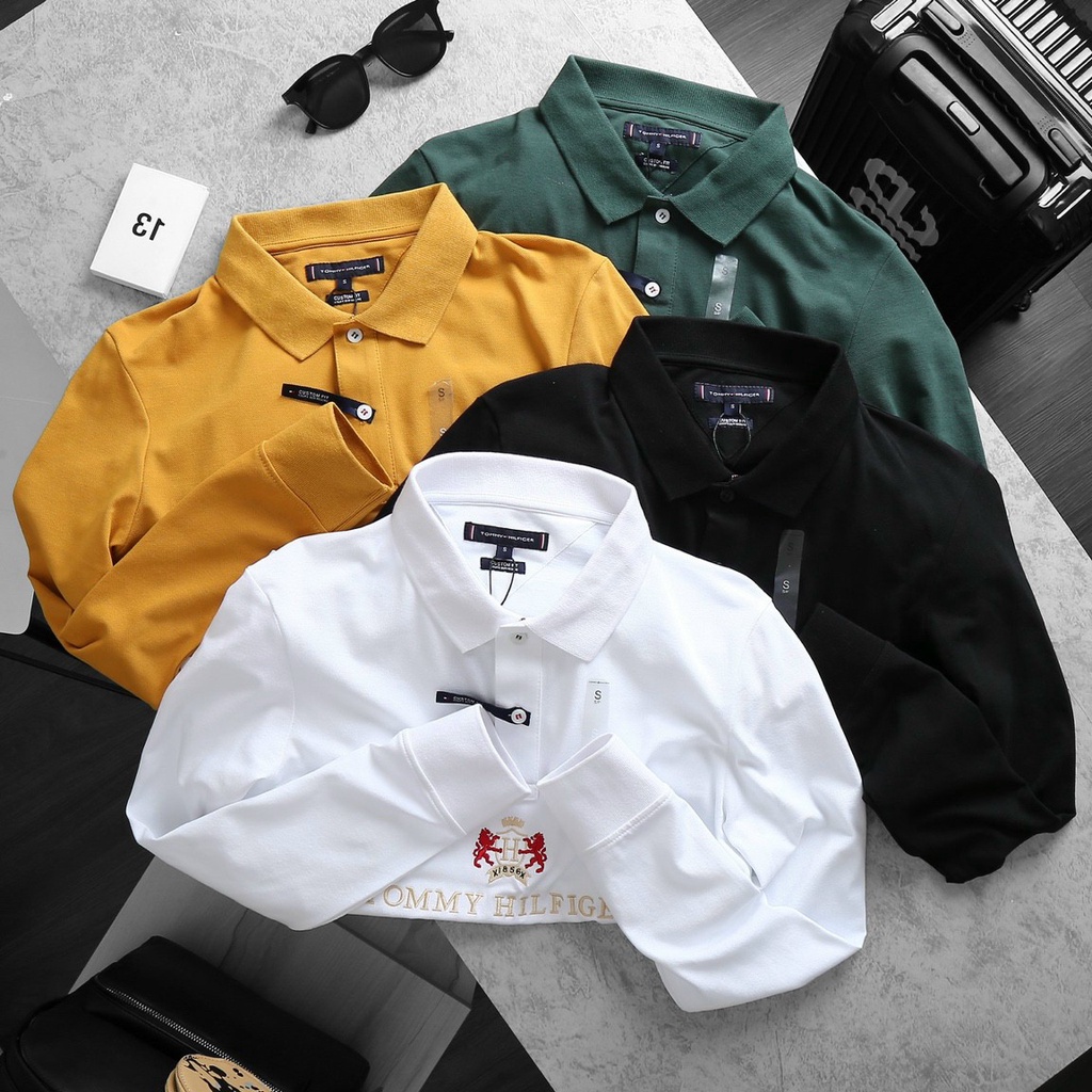 TOMMY HILFIGER ÁO THUN POLO DÀI TAY CỔ BẺ CHUẨN CHẤT