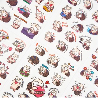 Set 6 Tấm Sticker Dán Ốc Sên Trang Trí Sổ Tay Planner
