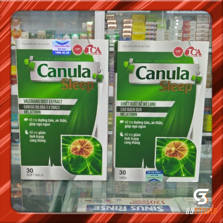 Viên hỗ trợ giấc ngủ Canula Sleep - Hỗ trợ dưỡng tâm, an thần, giúp ngủ ngon, ngủ sâu giấc, Giảm căng thẳng mệt mõi